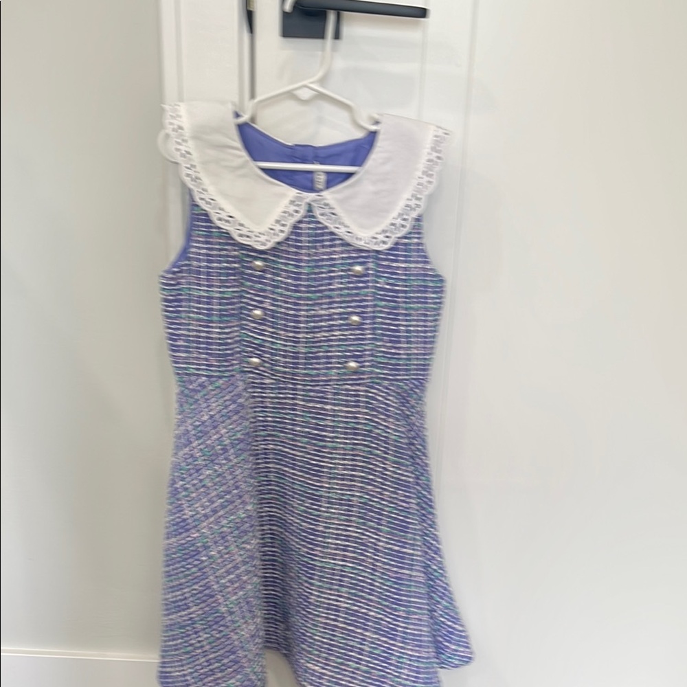Janie and Jack Blue White Sleeveless A-Line Dress